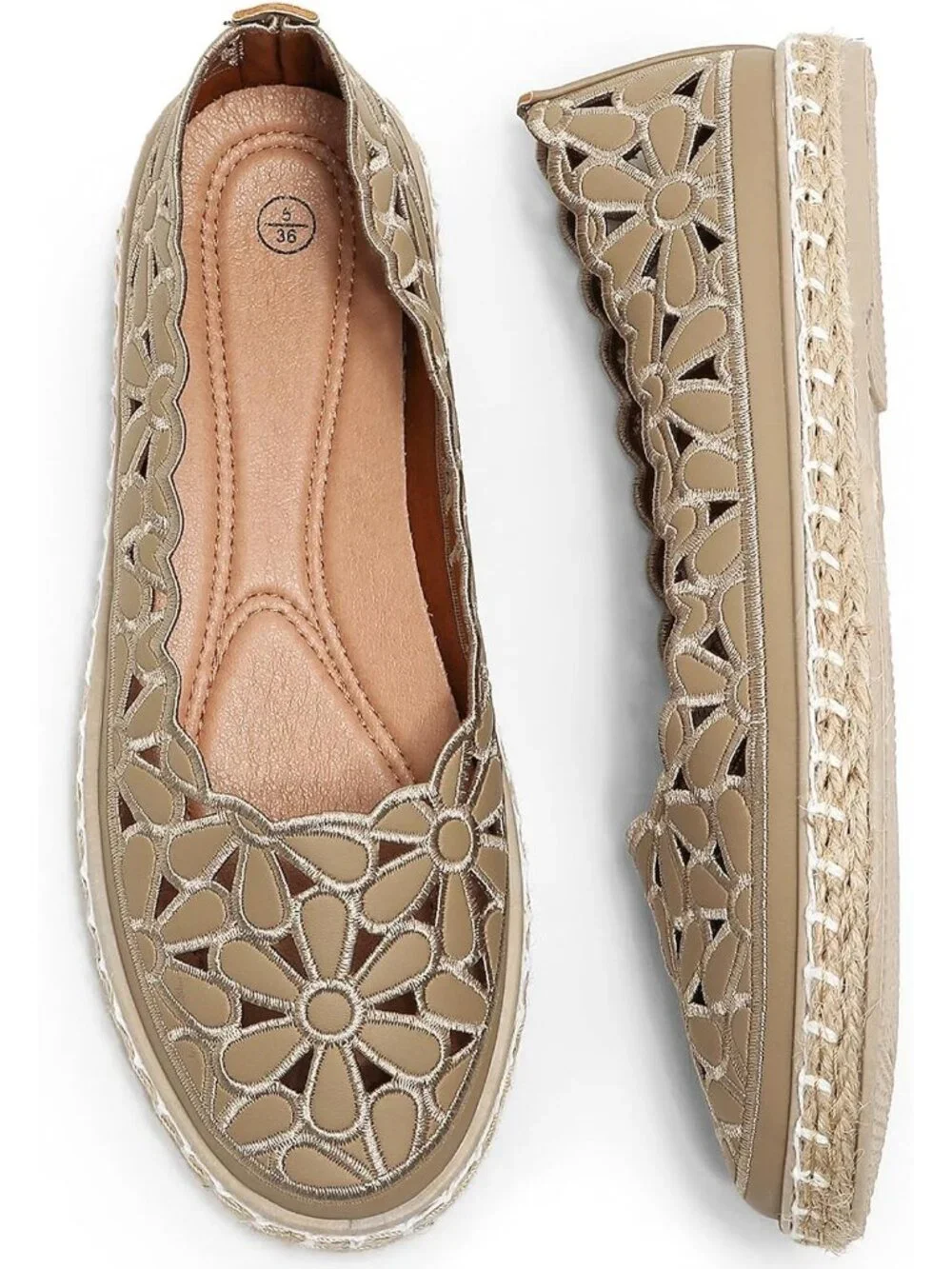 Women’s Chocolate Floral Daisy Round Toe Comfortable Slip On Casual Ballet Flats